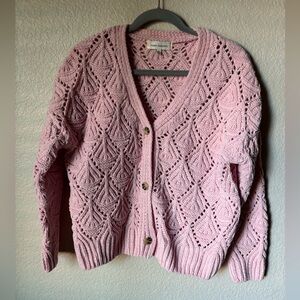 Pink Cable Knit Sweater